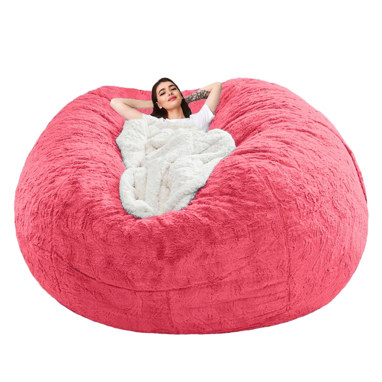 Ultra Soft Fluffy Floor Sofa | Cozy Lazy Lounger for Bedroom & Living Room（No filling included）