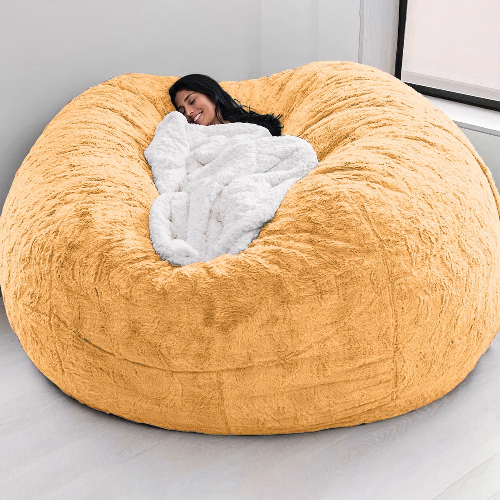 Ultra Soft Fluffy Floor Sofa | Cozy Lazy Lounger for Bedroom & Living Room（No filling included）