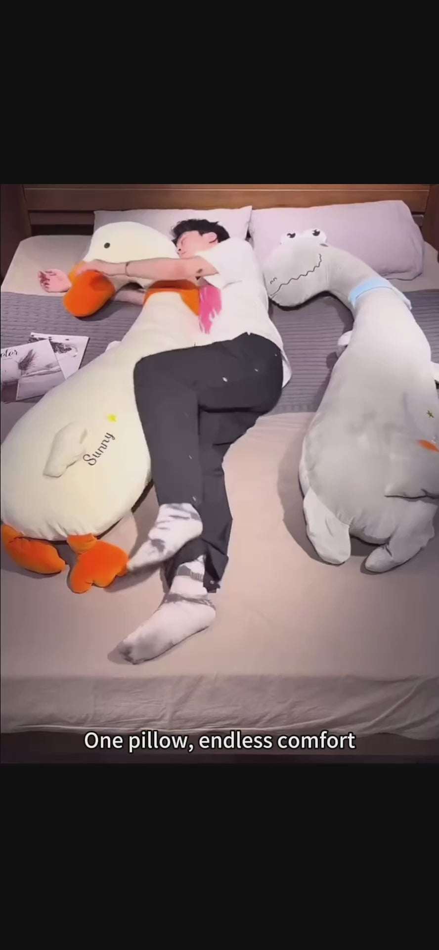 Dinosaur Plush Body Pillow – Soft Hugging Pillow for Sleeping, Napping & Relaxing